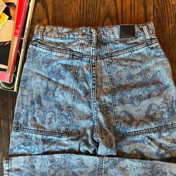 BDG Blue Patterned Straight Leg Jeans - Picture 3 of 6